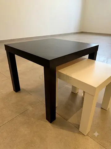 IKEA LACK Nest of side Tables, Set of 2 - (black-brown and white)
