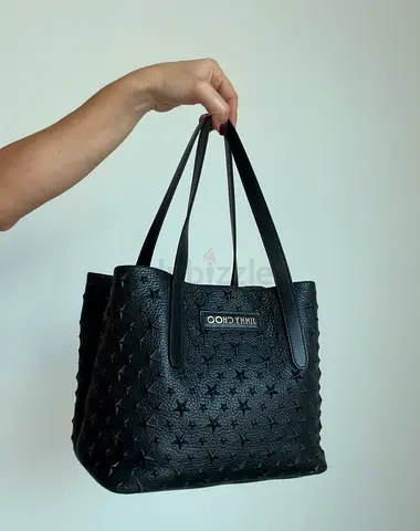 Jimmy Choo Black Leather Tote Bag – Original