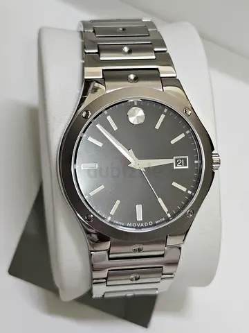 Movado Stainless Steel Mens Dress Watch with Date 0607541 - 41 mm