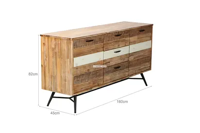 Modern Wooden Buffet Sideboard with Metal Legs