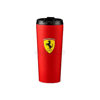 Ferrari Red Travel Thermal Mug - 450ml, Spill‑Proof Lid