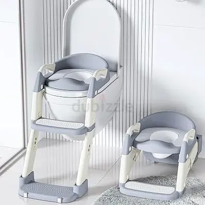 Foldable Potty Training Seat with Step Ladder and Removable Bowl