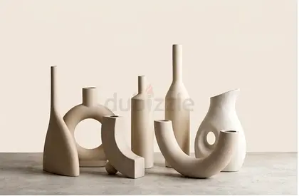 Set of 8 Minimalist Ceramic Decorative Vases and Sculptures