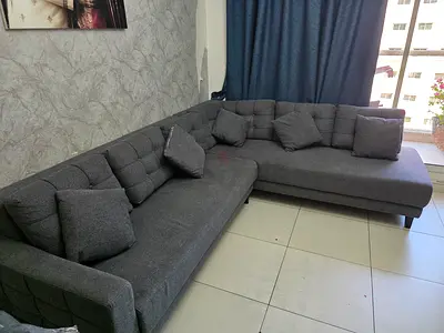 L shape sofa fabric