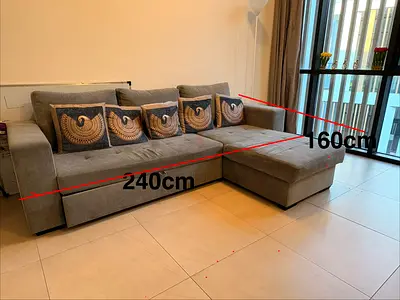 Grey L-Shaped Sectional Sofa