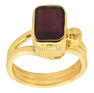 Gold-plated sterling silver ring weighing 4.96 g, featuring a 2.5-carat ruby stone.