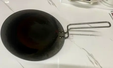 Used Indian/Flat Tawa Griddle - Carbon Steel, With Handle
