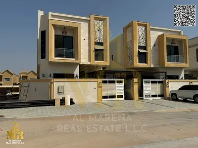 Bank financing for sale in Ajman, Al Muwaihat 3 villa, including electricity, water, and air conditioning, 5 bedrooms, large yard, price 1,800,000, fr
