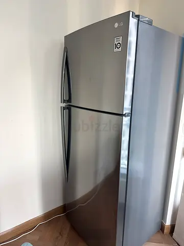 LG stainless steel double-door refrigerator - good condition