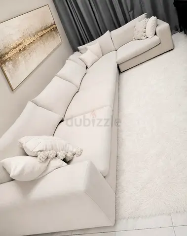 European Filled Feather Sectional Modular Sofa. Like new
