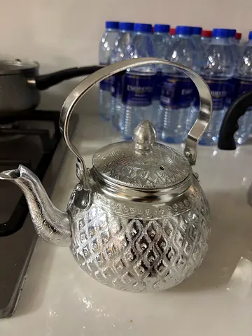 Silver Decorative Teapot / Candy Jar with Handle - Good Condition
