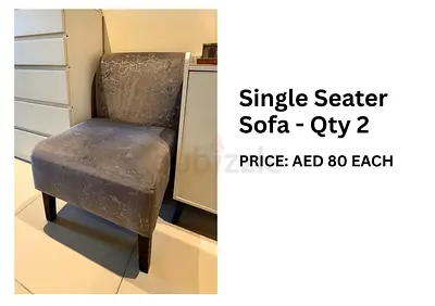 Single seater accent chair - 2 available, AED 80 each