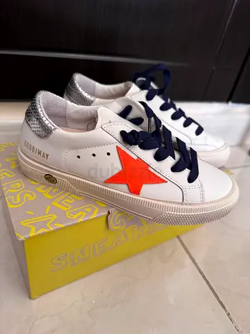 Golden Goose, size 31; White leather sneakers with orange star detail - Brand New, no negotiation.