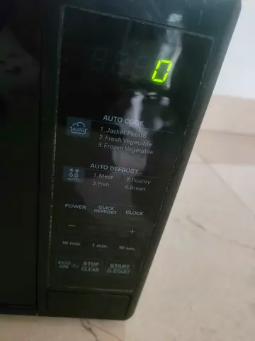 Used countertop microwave oven - working control panel