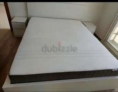 IKEA MALM King Size Bed + 2 Storage Drawers + Mattress