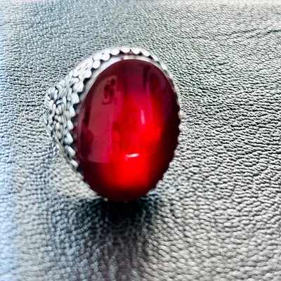 Red Kabradi Agate 950 Silver Ring