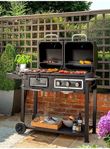 UniFlame Classic Big American Gas/ Charcoal 3B Grill BBQ Summer Garden