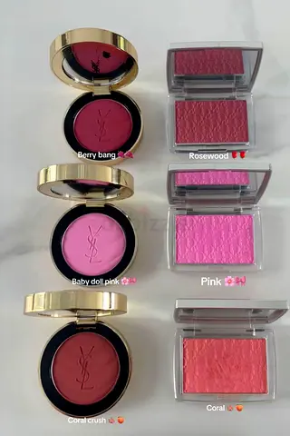 Assorted blushes: YSL compacts + rectangular powder blushes - mixed shades