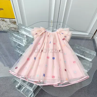 Pink Tulle Embellished Girls Party Dress, Size Approx 2-4 Years