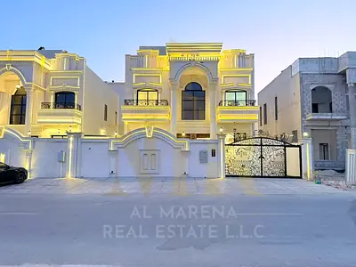 Own your dream villa in the heart of Ajman, two floors and a rooftop, next to services, including registration fees, electricity, water and air condit