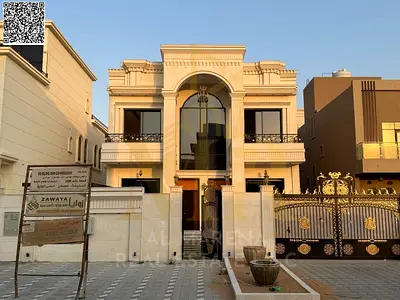 Freehold villa in one of Ajman's most prestigious areas, on a main street, with a price including electricity, water, and air conditioning.
