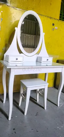 Dressing table with mirror, white, 100x50 cm