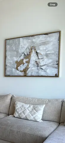 120x90cm Large Framed Gold White Canvas Wall Art Work