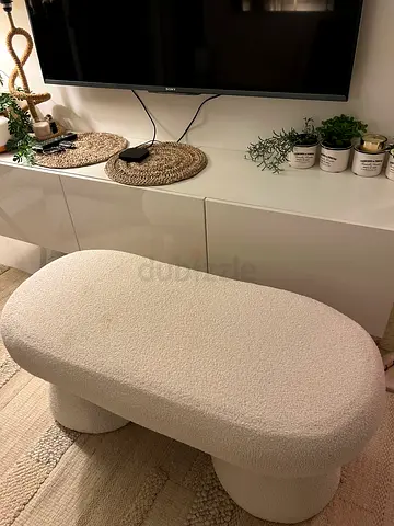 Boucle Upholstered Bench