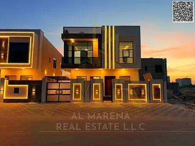 Luxury villa for sale in Al Helio 2 - Elegant design featuring 5 spacious bedrooms and ultra-luxurious finishes in a strategic location in Ajman 🏡✨