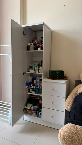 White Homebox Dressing Table with Mirror and 3 Drawers
