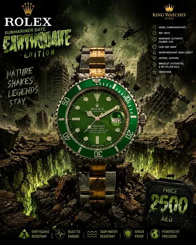 Rolex Submariner Date Earthquake Edition two-tone green dial