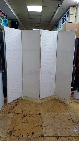 White 4-Panel Folding Room Divider / Privacy Screen