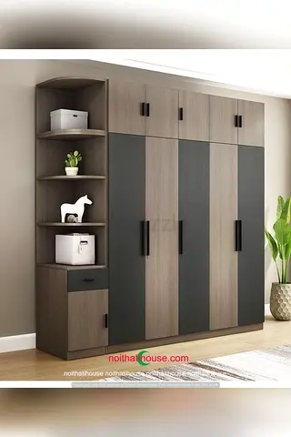 Modern Wardrobe with Open Side Shelving