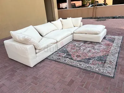 Modular Living room Marina Home Luscious Sofa Beige with footstool