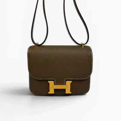 HERMÈS CONSTANCE 18 IN ETOUPE EPSOM LEATHER WITH GOLD HARDWARE