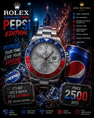 Rolex Submariner Pepsi Edition - Stainless Steel Automatic Watch