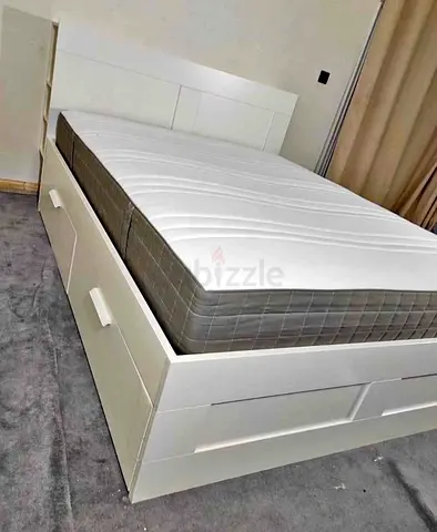 Ikea bremenes bed with mattress queen size