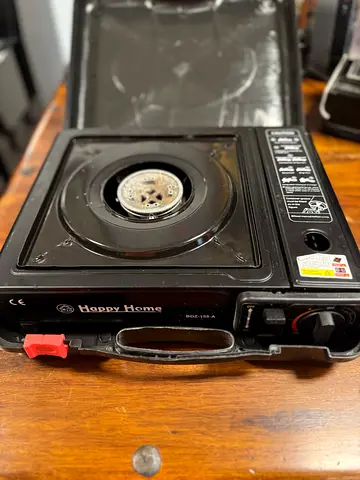 Portable Happy Home Butane Gas Stove - Single Burner, Used