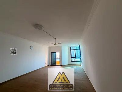For rent: 3-bedroom apartment with hall in Al Khor Towers, Al Rashidiya 1, Ajman. Very large unit, maid’s room, 4 bathrooms, 2 balconies, sea view, fu