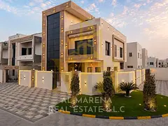 For sale, including registration fees: Luxury corner villa with a swimming pool in Al Zahia, on Moha