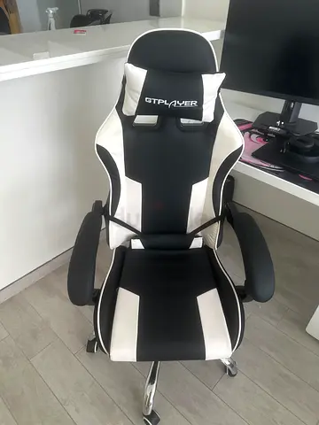 Black  White GTPLAYER Racing Gaming Chair - Good Condition