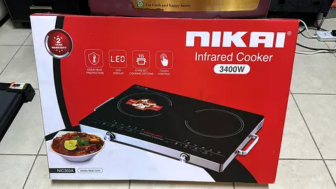 Nikai 3400W Infrared Double Hotplate Cooker - Like New