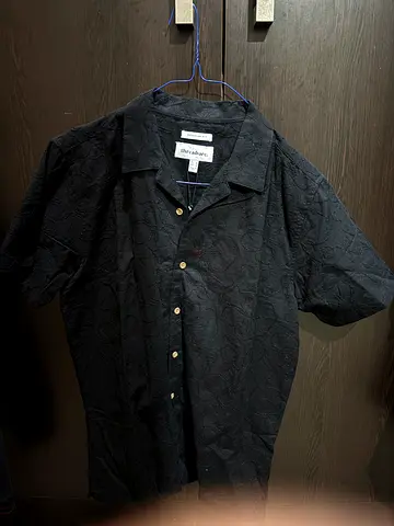 Medium Black Embroidered Button Up by Threadbare (100% Cotton)