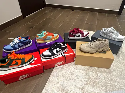 nikes and 1 yeezy