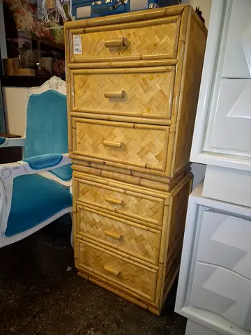 1970s Bamboo Nightstand