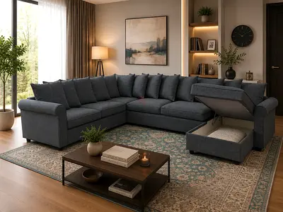 IKEA-style L-shaped corner sofa bed