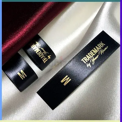 Set of Satin Clothing Size Labels - Trademark by Younes (M)