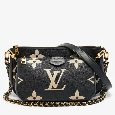 Louis Vuitton Multi Pochette Accessoires Bicolor Monogram Empreinte Leather Bag