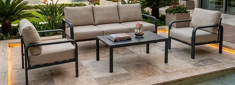 Modern Outdoor Metal Conversation Set