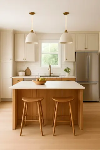 Kitchen Island with - Modern Neutral Finish